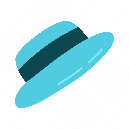 Hat, flat, icon, cap, elegant, blue, decor icon - Download on Iconfinder