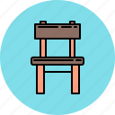 chair, front, furniture, wooden 