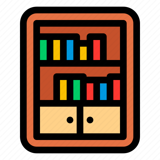 Bookshelf, bookcase, cupboard, furniture icon - Download on Iconfinder
