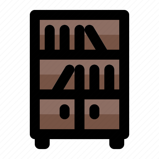 Bookshelf, bookcase, library, furniture icon - Download on Iconfinder