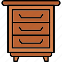 bedside, table, cabinet, cupboard, drawer, furniture