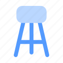stool, bar, furniture, high, chair, and, household