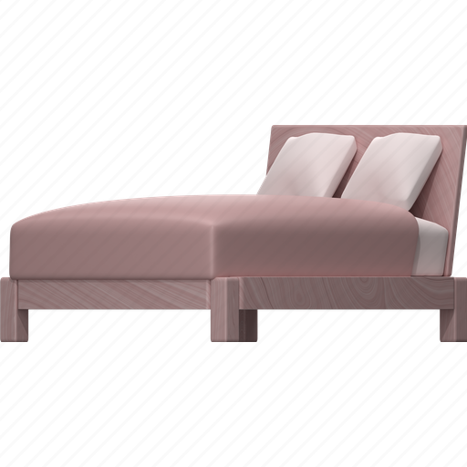 Bed, furniture, bedroom, rest, sleep, double bed, interior 3D illustration - Download on Iconfinder