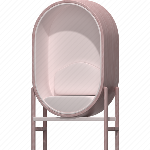 Chair, capsule chair, furniture, interior, furnishing, room 3D illustration - Download on Iconfinder
