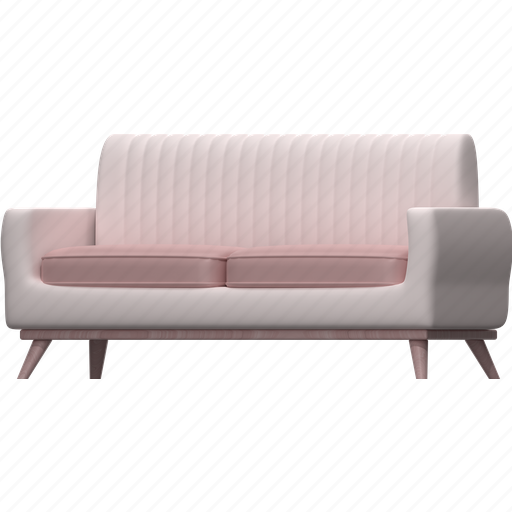 Sofa, furniture, interior, furnishing, double sofa, lounge sofa 3D illustration - Download on Iconfinder