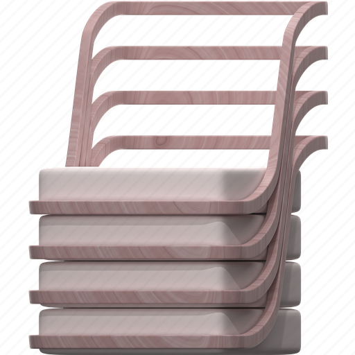 Chair, stackable chair, furniture, interior, furnishing, chairs 3D illustration - Download on Iconfinder