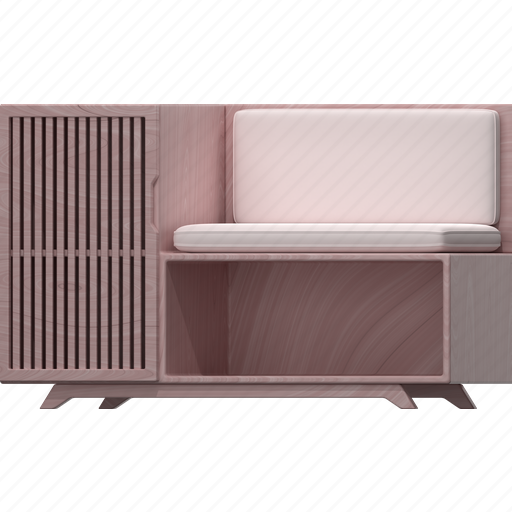 Storage, storage bench, furniture, interior, furnishing, bench 3D illustration - Download on Iconfinder