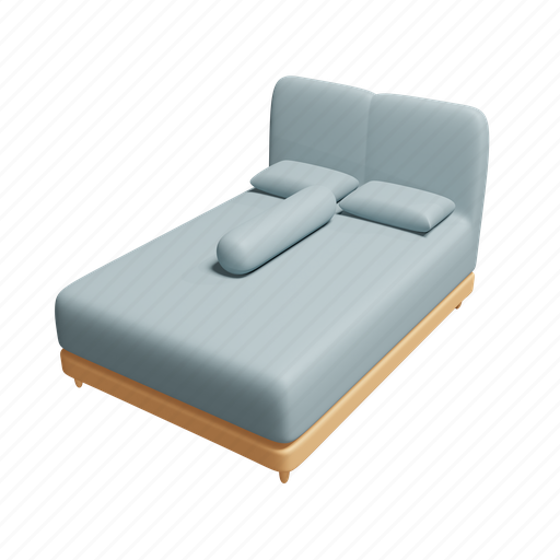 Bed, bedroom, comfortable, pillow, sleep, relax, relaxation 3D illustration - Download on Iconfinder