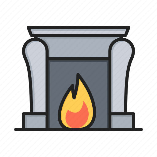 Fireplace, flame, furniture, interior icon - Download on Iconfinder