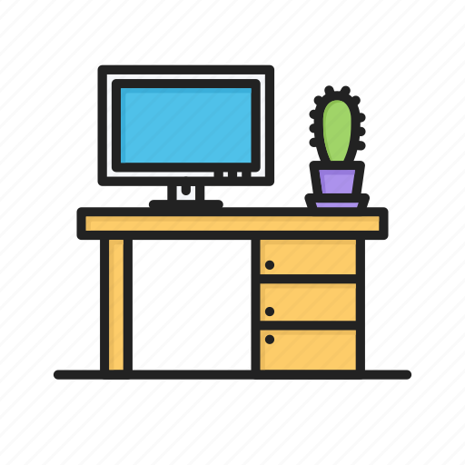 Cactus, office, table, working, workplace icon - Download on Iconfinder