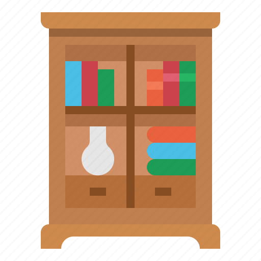 Bookcase, cabinet, furniture, household, library icon - Download on Iconfinder