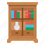 bookcase, cabinet, furniture, household, library 