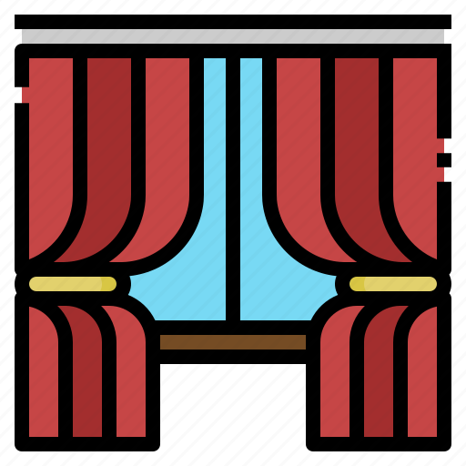Curtains, decoration, furnitures, household, window icon - Download on Iconfinder