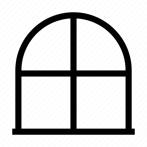 Decor, estate, furnishing, furniture, real, rounded, window icon - Download on Iconfinder