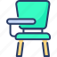 chair, classroom, desk, furniture, school, seat, student 