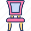 arm, chair, furniture, household, pastel, seat, student 