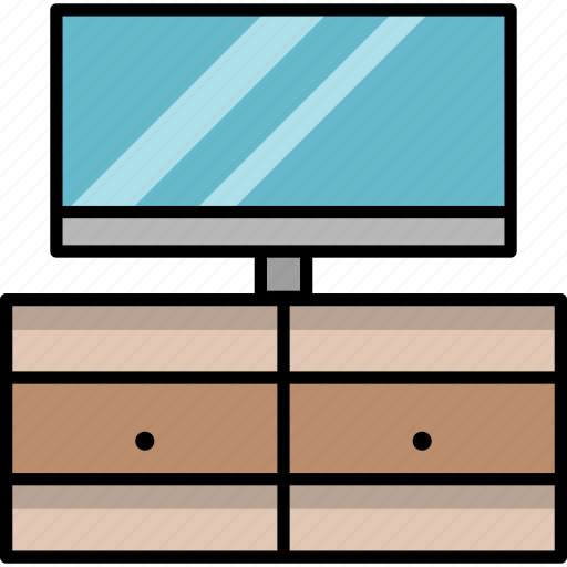Furniture, interior, monitor, television, tv, tv table icon - Download on Iconfinder