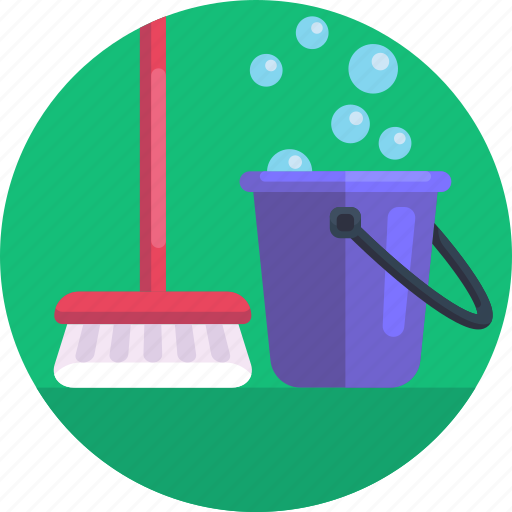 Cleaning brush, washing brush, water bucket, washing bucket, soapy water icon - Download on Iconfinder