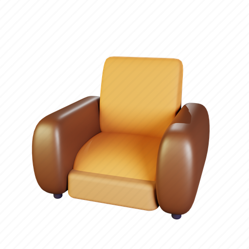 Furniture, meuble, home, interior, single sofa 3D illustration - Download on Iconfinder