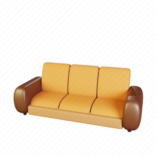 Sofa, furniture, meuble, home, interior 3D illustration - Download on Iconfinder