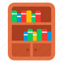 bookshelf, library, shelf, bookcase