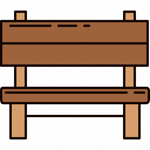 Bench, furniture, outdoor, wooden icon - Download on Iconfinder