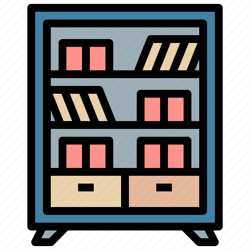 Bookcase, books, shelf, bookshelf, furniture icon - Download on Iconfinder