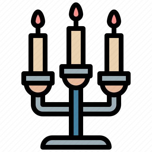Candlestick, decoration, light, flame, sconce icon - Download on Iconfinder