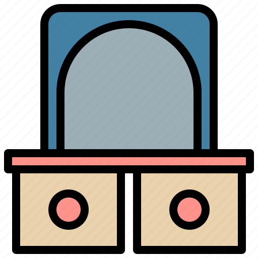 Dressing, table, furniture, isometric, makeup, mirror icon - Download on Iconfinder