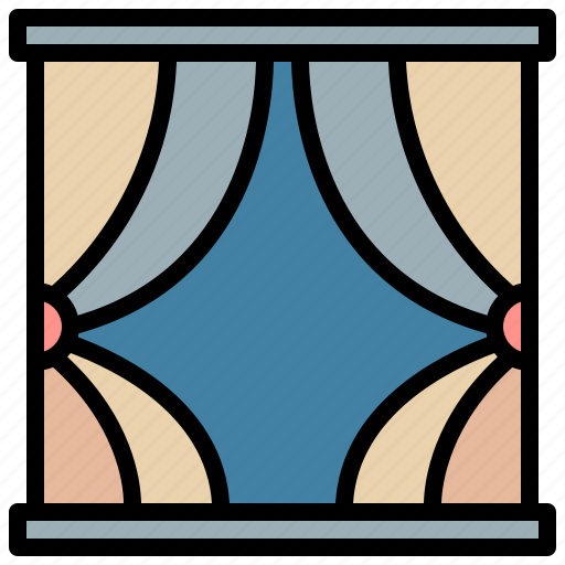 Window, curtains, drape, curtain, decoration, furniture icon - Download on Iconfinder
