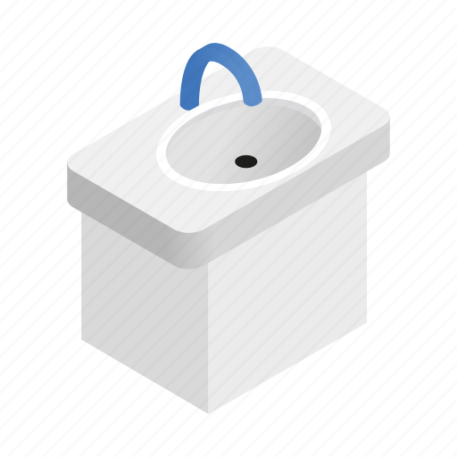 Bathroom, ceramic, faucet, isometric, sink, tap, wash icon - Download on Iconfinder