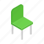 chair, green, isometric, modern, occupation, relaxation, work 