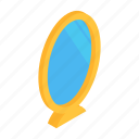 decoration, frame, isometric, mirror, oval, see, view 