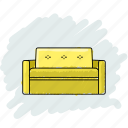 sofa, chair, couch, furniture, interior, pendraw