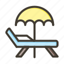 deck chair, holiday, travel, chair, umbrella