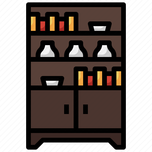 Bookcase, furniture, household, bookshelf, storage icon - Download on Iconfinder