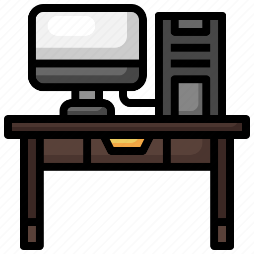 Desk, computer, education, furniture, household icon - Download on Iconfinder