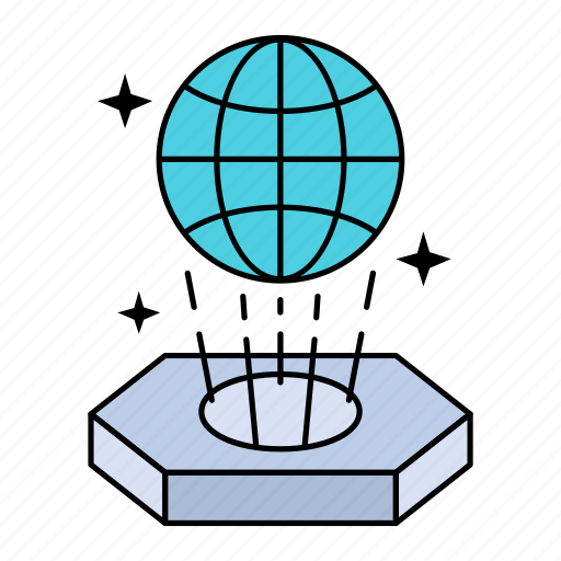 Earth, global, globe, holography, map, projector, virtual icon - Download on Iconfinder