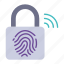 fingerprint, key, lock, protection, safety, security, wireless 