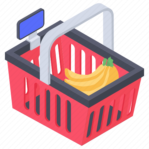 Grocery bucket, hamper, picnic basket, shopping basket, shopping bucket icon - Download on Iconfinder