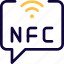 nfc, wifi, chat bubble, connection 