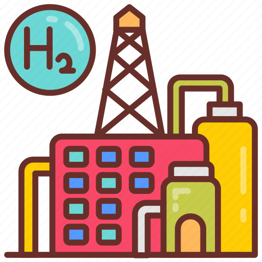 Hydrogen, gas, fuel, technology, bonding, house, energy icon - Download on Iconfinder