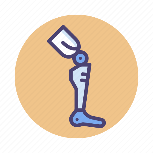 Cyberleg, amputee, leg, prosthetic, prosthetic leg, robot leg, robotic leg icon - Download on Iconfinder