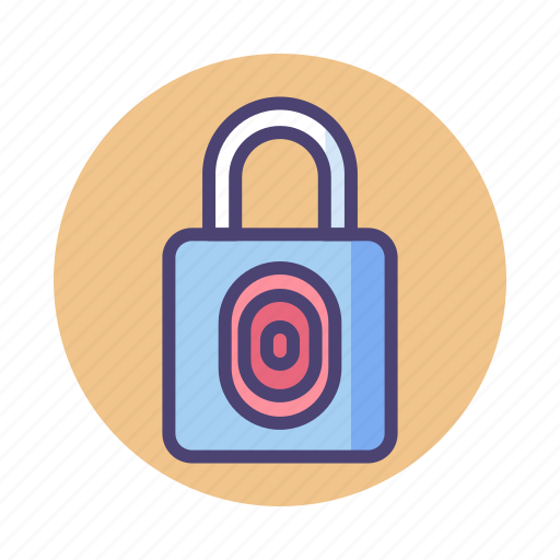 Fingerprint, padlock, lock, locked, privacy, protection, secure icon - Download on Iconfinder