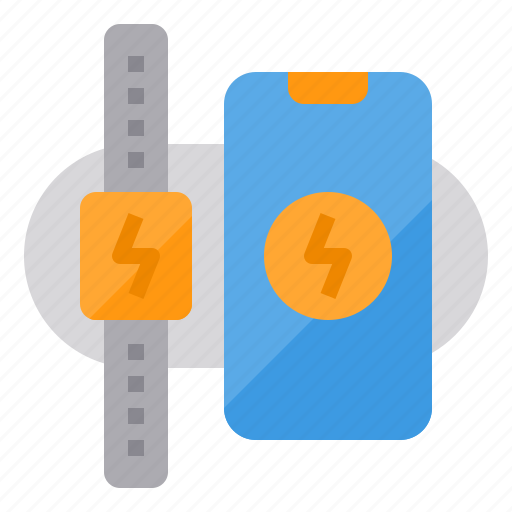 Battery, charger, smartphone, smartwatch, wireless icon - Download on Iconfinder