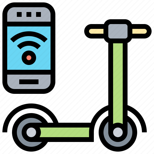 Connection, electric, scooter, signal, smartphone icon - Download on Iconfinder