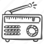 radio, cassette, player, boombox, music, audio, retro, news, antenna 