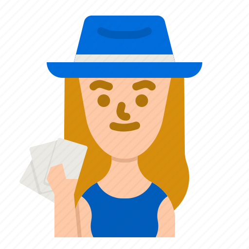 Gambler, bet, gambling, casino, woman icon - Download on Iconfinder
