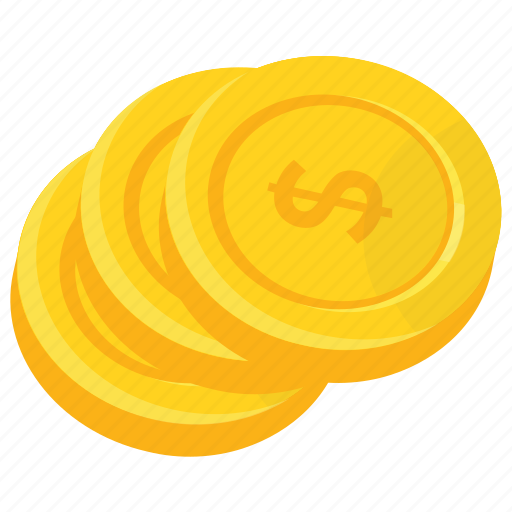 Coin stack, coins, dollar coins, gold coins, pile of coins icon - Download on Iconfinder