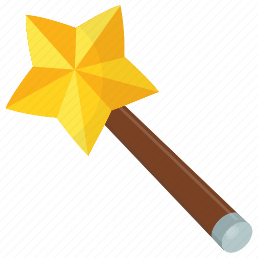 Fairy stick, fairy wand, magic wand, star stick, stick with star icon - Download on Iconfinder